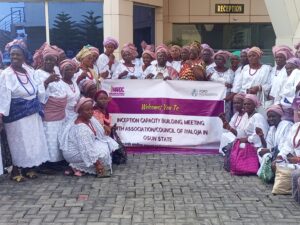 Dr. Abiola Akiyode-Afolabi, Founding Director Of Women Advocate Research And Documentation Centre (WARDC) With Iyaloja Osogbo In Council