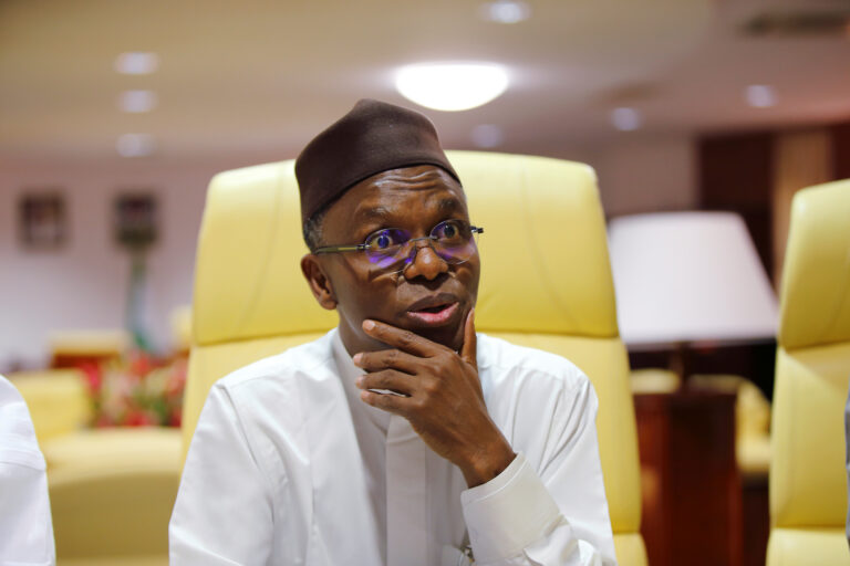 Executive Governor of Kaduna State Nasir El-Rufai speaks during an interview with Reuters in Kaduna, Nigeria