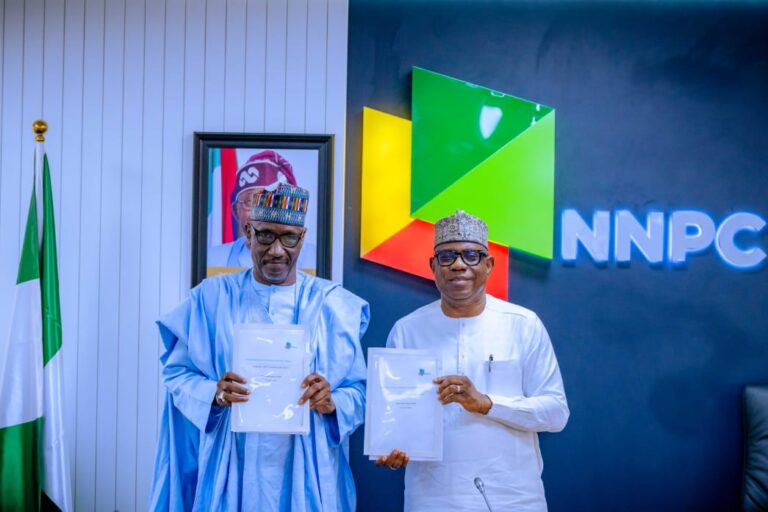 [PHOTOS] Bayo Ojulari Assumes Office as NNPC Ltd GCEO, Vows to Build on Kyari’s Legacy The Nigerian National Petroleum Company Limited (NNPC Ltd) has witnessed a leadership transition as Engr. Bayo Ojulari officially assumed office as the new Group Chief Executive Officer (GCEO), succeeding Mr. Mele Kyari. The handover took place on Friday at a brief but significant ceremony held at the NNPC Towers, Abuja. In his inaugural remarks, Ojulari expressed profound appreciation for the contributions of his predecessor, describing Kyari’s tenure as one marked by transformation, integrity, and unwavering service to the nation. “We acknowledge the incredible strides Mr. Kyari made during his time, and it is now our duty to build upon that solid foundation. The targets ahead are ambitious, but with the support of the Management, staff, and the guidance of my predecessor, we are confident of taking NNPC Ltd to even greater heights,” Ojulari said. He added, “I will be counting on your support—I will need it. I will be coming around to seek your counsel.” In his farewell address, Mr. Kyari congratulated Ojulari and expressed optimism about the future of the company under his leadership. He thanked the Management and staff for their dedication throughout his tenure and pledged his full support to ensure a smooth transition. “I am only a phone call away,” Kyari assured, emphasizing his commitment to the continued success of NNPC Ltd. The leadership change marks a new chapter in the history of NNPC Ltd, as the company continues its evolution into a fully commercial entity in line with the Petroleum Industry Act (PIA) and Nigeria’s broader energy transition agenda.