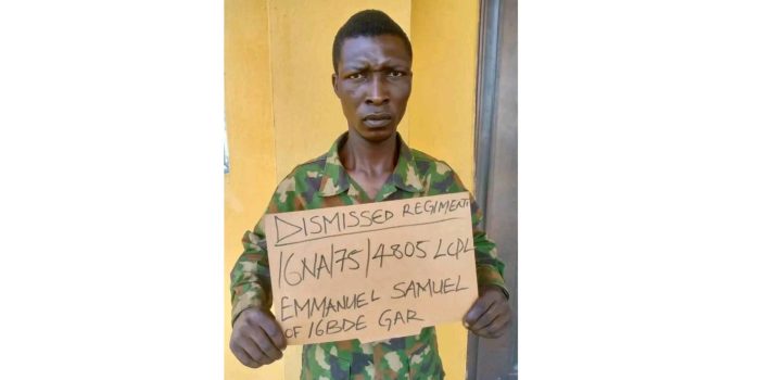 Army Dismisses Soldier For Armed Robbery, Hands Him Over To Police