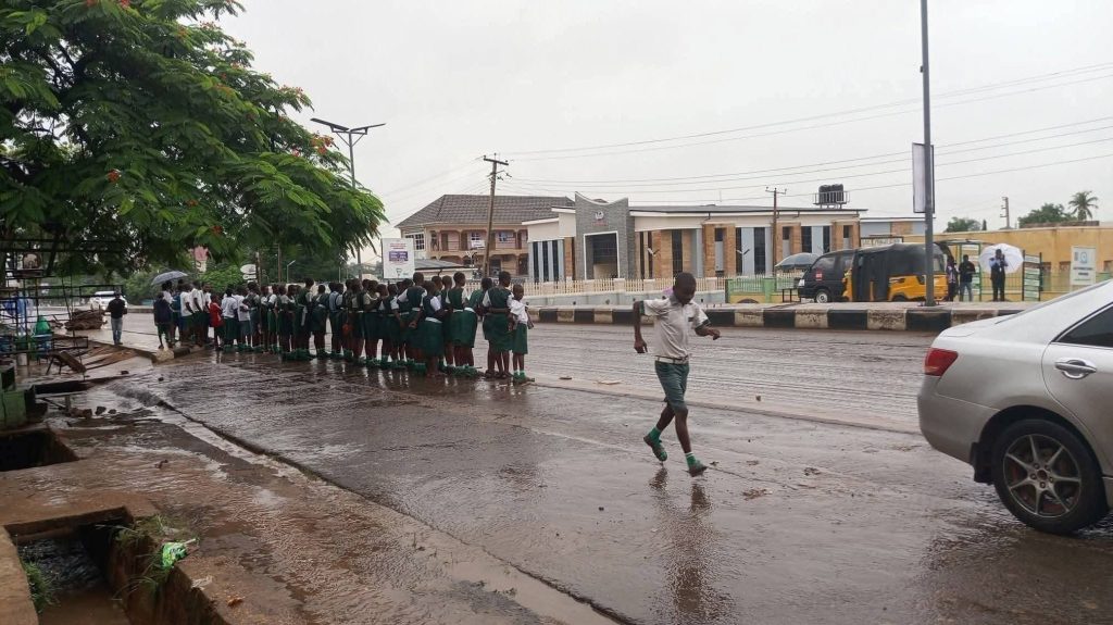 Tinubu's Condolence Visit To Benue Sparks Outrage As Schoolchildren Forced Into Rainy Street Parade
