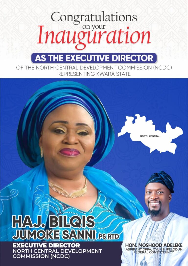 Hon. Adeleke Hails Hajia Sanni’s Inauguration as NCDC Executive Director