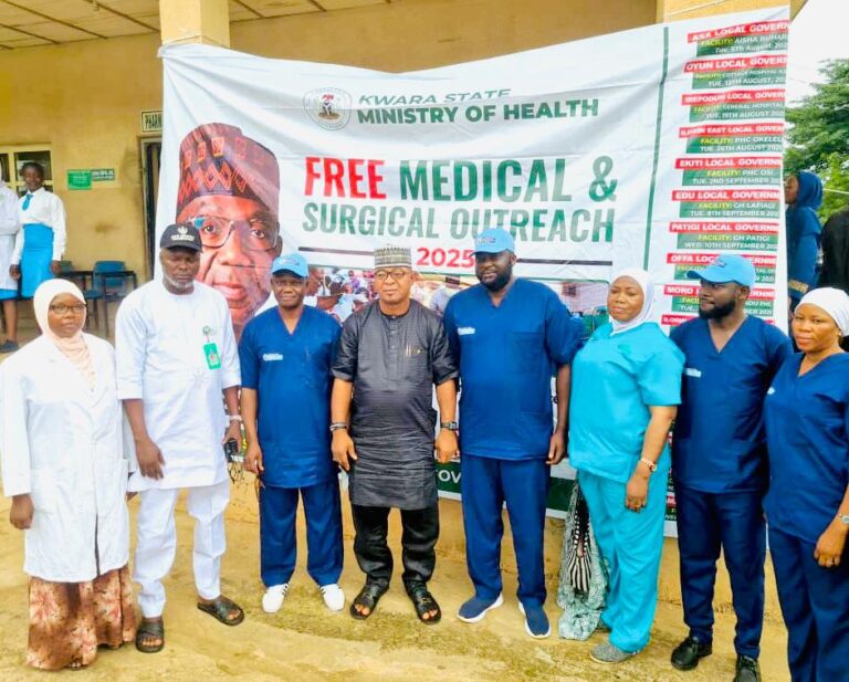 Hon. Ezekiel Olagoke Hails Gov AbdulRazaq Over Free Medical Outreach As Hundreds Benefit In Offa Hundreds of residents of Offa Local Government Area in Kwara State have benefitted from a free medical outreach organised by the state government as part of its ongoing health intervention programme. The initiative, held at the General Hospital, Offa, brought together a team of doctors and health professionals led by Dr. Arigidi Stephen Onotu, who attended to patients with ailments ranging from cataracts, pterygium, lipoma, hydrocele to hernia. Free consultations, medications, and eyeglasses were also distributed to beneficiaries. Supervising Councillor for Health, Hon. Ezekiel Olagoke, who was present at the exercise, described the programme as a lifeline for vulnerable and financially constrained residents. He lauded Governor AbdulRahman AbdulRazaq for “placing healthcare at the heart of his administration’s priorities.” “This outreach reflects Governor AbdulRazaq’s commitment to rescuing vulnerable citizens from health challenges, bringing joy to medically disadvantaged and financially constrained residents of Offa,” Olagoke said. He equally commended the Chairman of Offa Local Government, Hon. Suleiman Olatunji Laaro Omituntun, for his leadership style, which he said has consistently prioritised the welfare of the people. Beneficiaries could not hide their excitement. A local trader, Mrs. Aishat Ibrahim, said: “I got treatment for my eye condition and free glasses. This programme has saved me so much.” Similarly, a retired civil servant, Mr. Taiwo Adebayo, noted that the outreach saved him and his family from heavy financial stress. “The free medical outreach not only saved me a substantial amount of money, but also eased the financial burden on me and my children,” he said. The outreach forms part of the Kwara State Government’s Health Intervention Programme, designed to bridge healthcare gaps in rural and underserved areas. Through outreaches and mobile clinics, the scheme has reached thousands of residents across the state, targeting common but costly health conditions that affect grassroots communities.