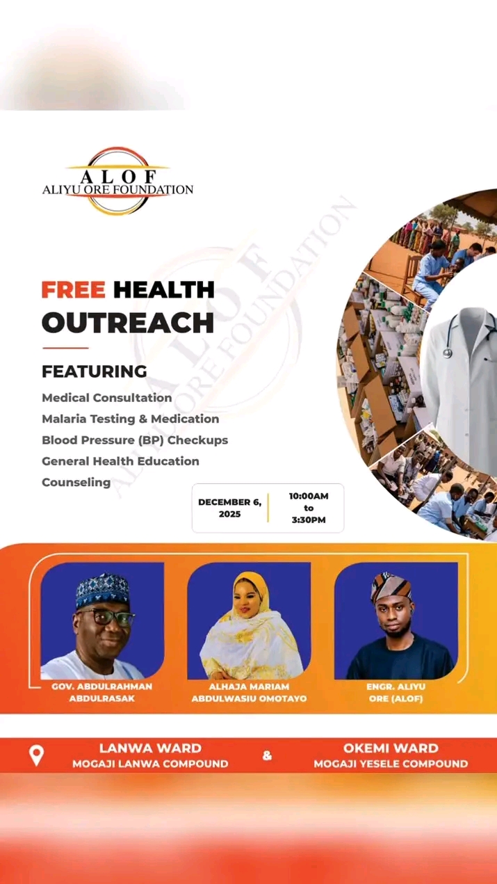 Aliyu Ore Foundation to Hold Free Health Outreach in Kwara