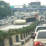 Gridlock in Victoria Island as Gas Tanker Overturns