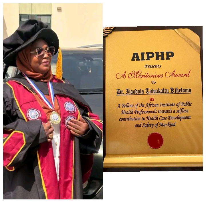 [PHOTOS] Offa-Born Dr. Mrs. Tawakalitu Bammeke Ijaodola Bags Fellow of the African Institute of Public Health Professionals Award