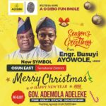 Osun 2026: Former AAC Governorship Aspirant, Engr Ayowole Busuyi Backs Governor Adeleke Days After Withdrawal From Party Osun 2026: Former AAC Governorship Aspirant, Engr Ayowole Busuyi Backs Governor Adeleke Days After Withdrawal From Party Ten days after withdrawing from the African Action Congress (AAC) governorship primary for the 2026 Osun election, a former aspirant of the party, Engr. Busuyi Ayowole, has declared support for Governor Ademola Adeleke. Ayowole, who announced his withdrawal from the AAC primary on December 13, 2025, citing unresolved internal crises and administrative lapses within the party, made his new political position public via a post on his Facebook page on Monday, December 22. In the post, the engineer openly aligned himself with the incumbent Governor and expresses confidence in Adeleke’s leadership and political future. “I stand with Gov. Adeleke. May Imole succeed! We’re taking charge of Ife/Ijesa. Merry Christmas and Happy New Year,” Ayowole wrote. His declaration came days after he suspended his participation in all activities of the AAC in Osun State, accusing the party’s National Secretariat of failing to address what he described as fundamental administrative and constitutional issues. The AAC has yet to officially respond to Ayowole’s withdrawal and subsequent endorsement of a governor from a rival political party.