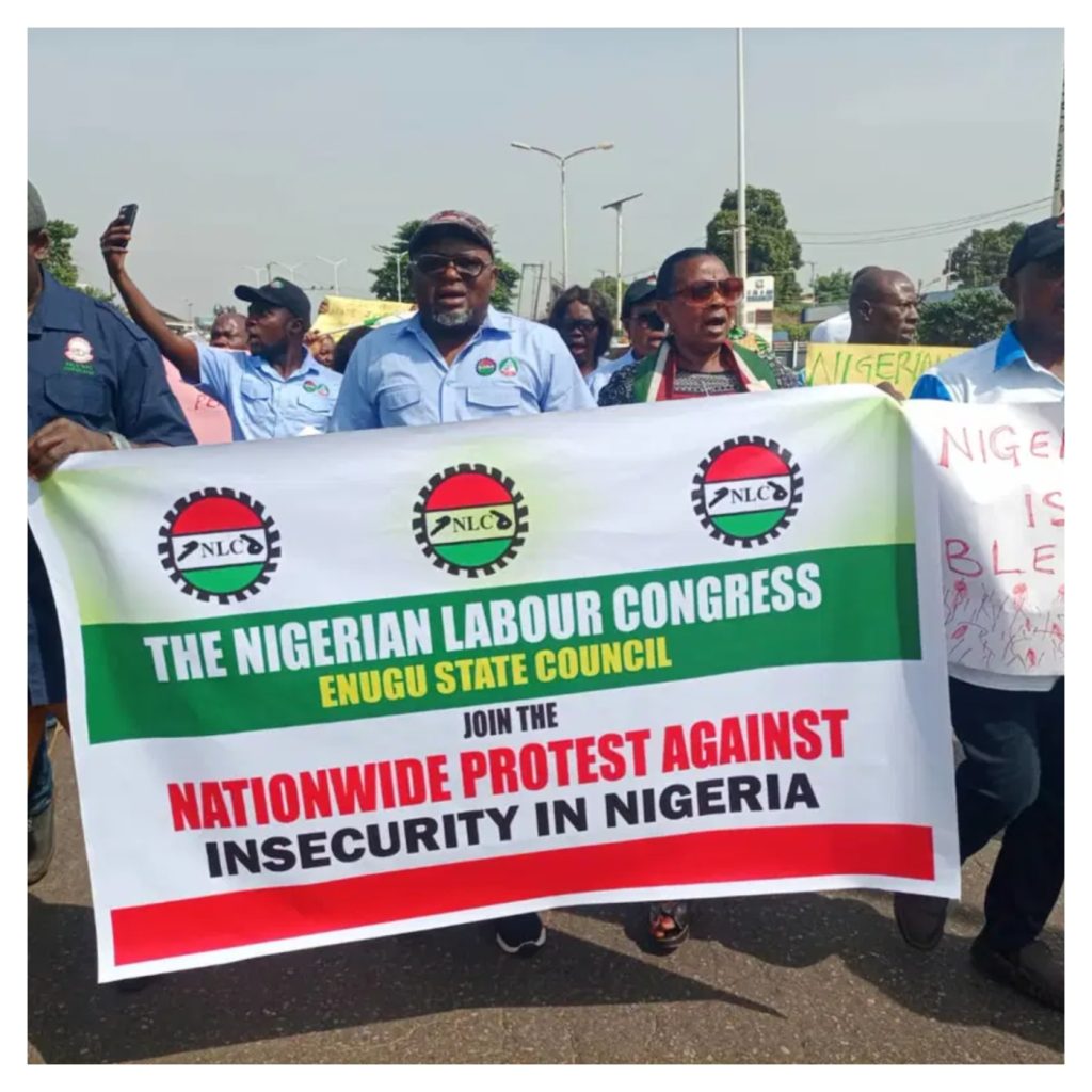 NLC Protest Brings Enugu to a Standstill Over Rising Insecurity
